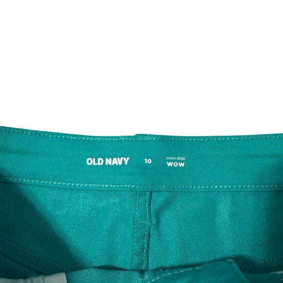 NWT Old Navy Teal WOW High Rise Denim Shorts - Size 10 - Picture 9 of 16
